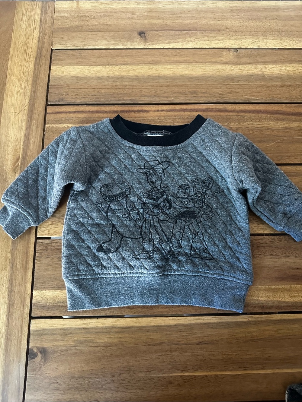 Gray Quilted Kids Sweatshirt with Toy Story Graphic size 12m